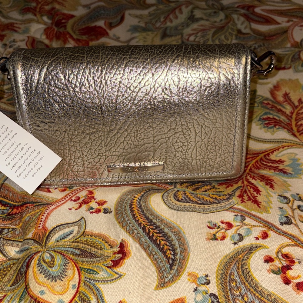 Brahmin Duchess Collection Silver Metallic Minuette Crossbody Bag NWT